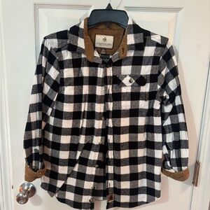 Legendary Whitetails Black & White Buffalo Plaid Kids Shirt